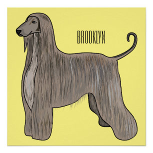 Poster Illustration d'un chien hound afghan