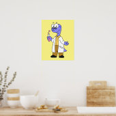 Poster Illustration D'Un Chimiste Brontosaurus. (Cuisine)