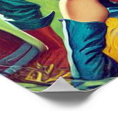 Poster Illustration d'un couple de pays rétro (Coin)