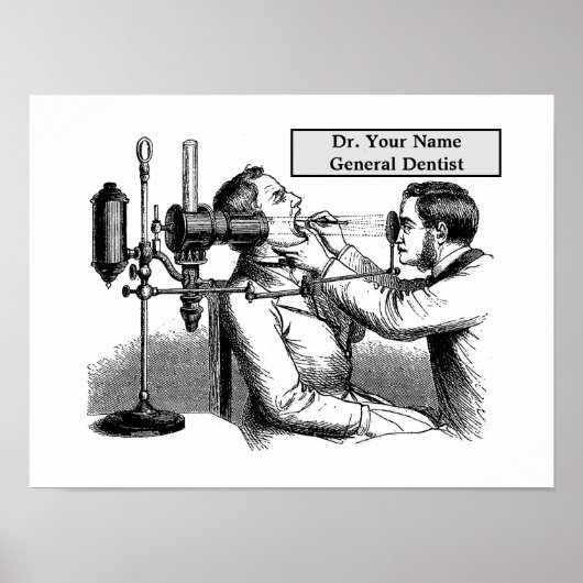 Poster Illustration d'un dentiste de l'époque victorienne (Devant)