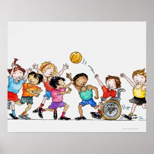 Poster Illustration d'un groupe d'enfants comprenant un (Devant)