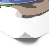 Poster Illustration D'Un Iguanodon Mettant Sur Le Maquill (Coin)