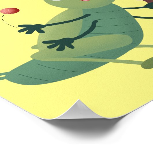 Poster Illustration d'un insecte du cricket vert mou (Coin)
