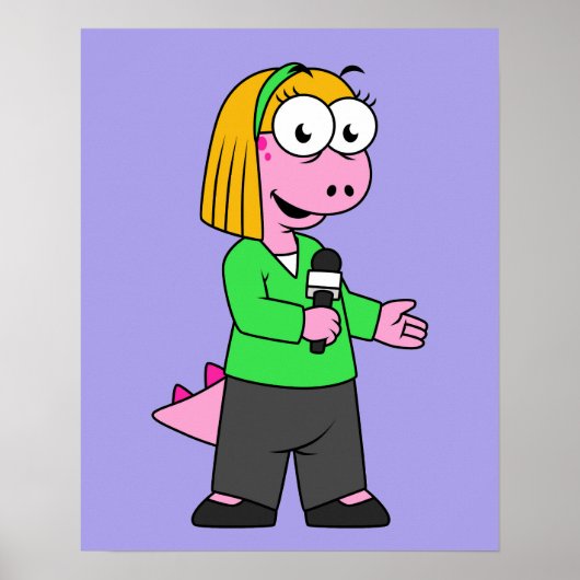 Poster Illustration D'Un Journaliste D'Allosaurus News. (Devant)