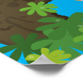 Poster Illustration d'un mignon léopard endormi (Coin)