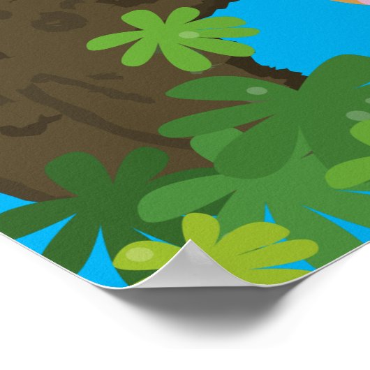 Poster Illustration d'un mignon léopard endormi (Coin)