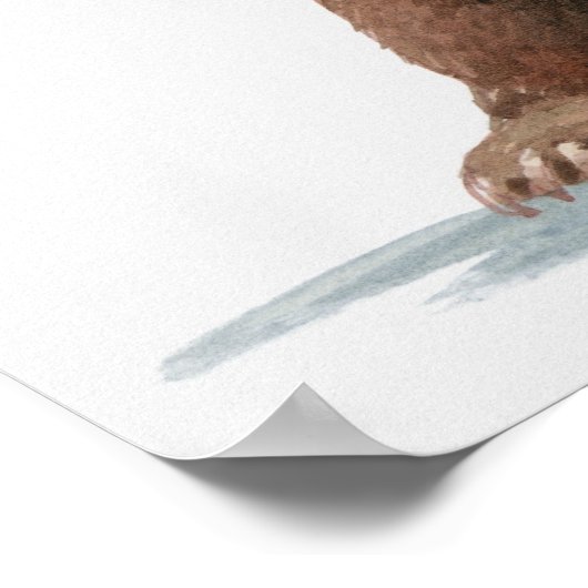 Poster Illustration d'un ours Brown (Coin)