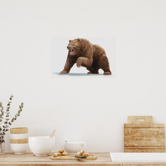 Poster Illustration d'un ours Brown (Cuisine)