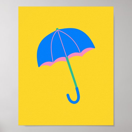 Poster Illustration d'un parapluie minimaliste mignon en  (Devant)