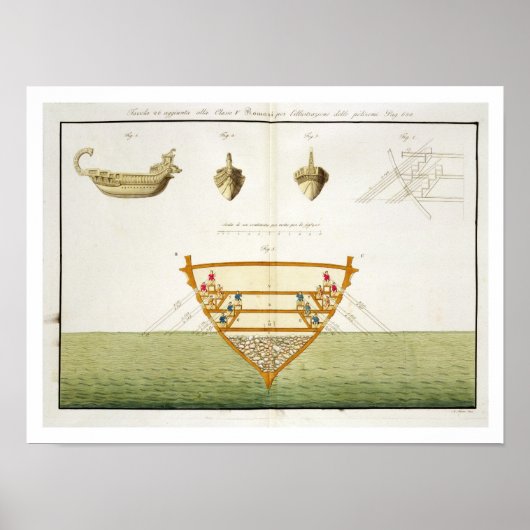 Poster Illustration d'un Polyreme romain, plaque 26, clas (Devant)