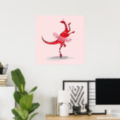 Poster Illustration D'Un Raptor Danseur Ballerina. (Bureau à domicile)
