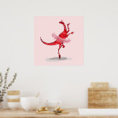 Poster Illustration D'Un Raptor Danseur Ballerina. (Cuisine)