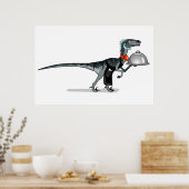 Poster Illustration D'Un Serveur De Restauration Raptor. (Cuisine)