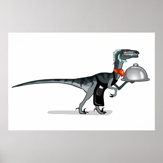 Poster Illustration D'Un Serveur De Restauration Raptor. (Devant)