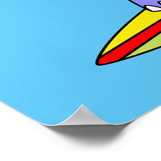 Poster Illustration D'Un Spinosaure De Surf. (Coin)