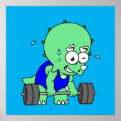 Poster Illustration D'Un Tricératops Poids De Levage. (Devant)