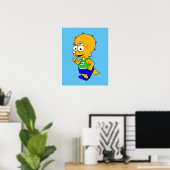 Poster Illustration D'Un Tricératops Runner. (Bureau à domicile)