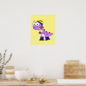 Poster Illustration D'Un Tyrannosaurus Rex De Patinage. (Cuisine)