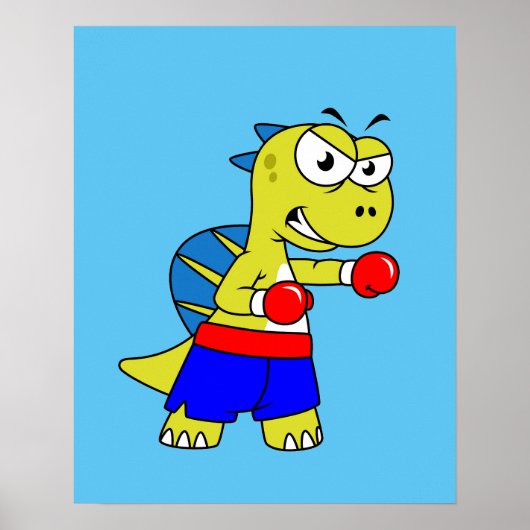 Poster Illustration D'Une Boxe De Spinosaurus. (Devant)