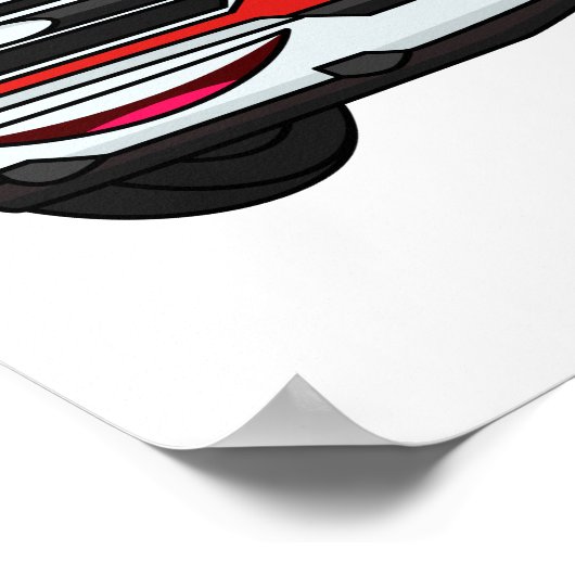 Poster Illustration d'une camionnette rouge mou (Coin)