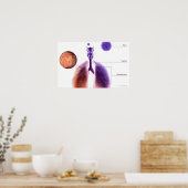 Poster Illustration d'une crise d'asthme causée par le po (Cuisine)