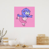 Poster Illustration D'Une Danse De Ballet Triceratops. (Cuisine)