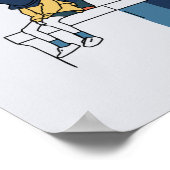 Poster Illustration d'une femme portant un cône de circul (Coin)