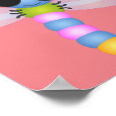 Poster Illustration d'une libellule bleu et rose (Coin)