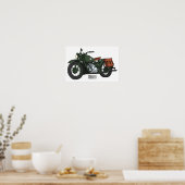 Poster Illustration d'une moto de croiseur militaire (Cuisine)