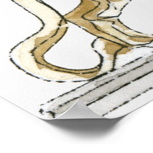 Poster Illustration d'une statue de griffon (Coin)