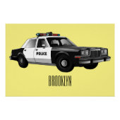 Poster Illustration d'une voiture de police (Devant)