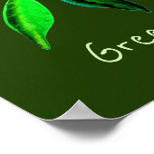 Poster Illustration éco-feuille du slogan de la vie verte (Coin)