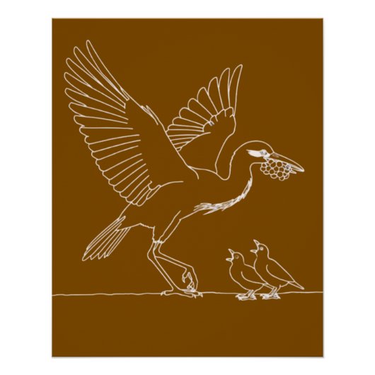 Poster Illustration élégante de la grue  (Devant)