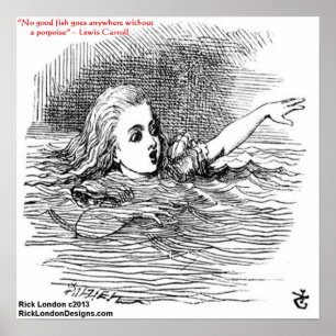 Poster Illustration et citation de Lewis Carroll dans le
