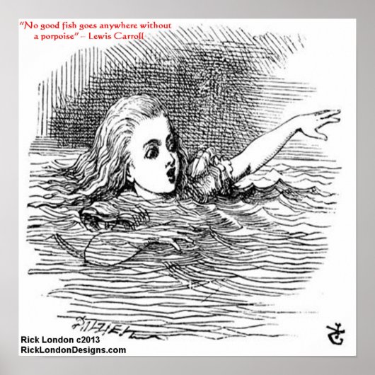Poster Illustration et citation de Lewis Carroll dans le (Devant)