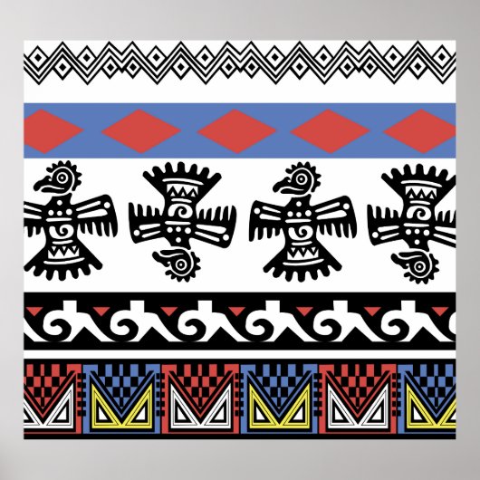 Poster Illustration ethnique des Amérindiens (Devant)