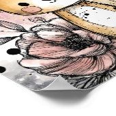 Poster Illustration fantaisiste de chiot en aquarelle flo (Coin)