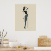 Poster Illustration féminine de mode élégante - minimalis (Cuisine)