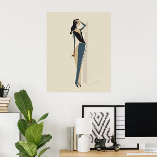 Poster Illustration féminine de mode élégante - minimalis