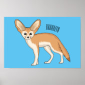 Poster Illustration Fennec fox (Devant)