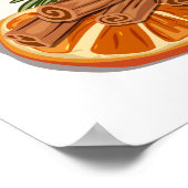 Poster Illustration festive de boisson de Noël Vin Chaud (Coin)