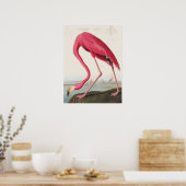Poster Illustration Flamant rose rose (Cuisine)