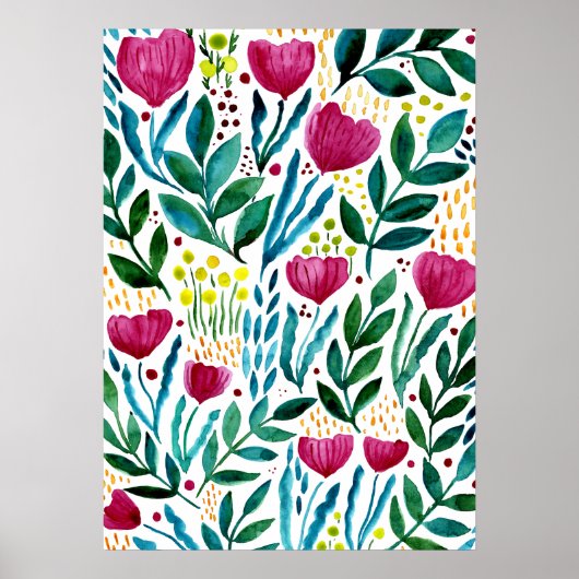 Poster Illustration florale botanique (Devant)