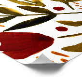 Poster Illustration florale botanique d'orange brûlé (Coin)