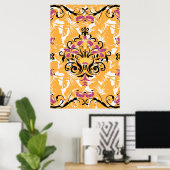 Poster Illustration florale, durée de vie (Bureau à domicile)