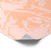 Poster Illustration florale rose corail Botanique (Coin)