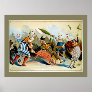 Poster Illustration française de cru de cinq clowns
