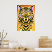 Poster Illustration géométrique du loup Design animal (Cuisine)