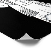 Poster Illustration gothique Noir Blanc Femme Anime Sorci (Coin)