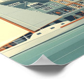 Poster Illustration graphique des bateaux à voile (Coin)